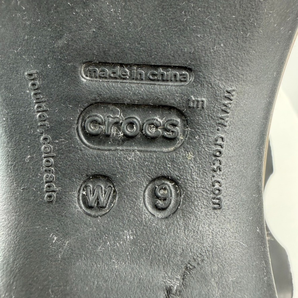 Crocs Womens 9 Black Faux Fur Lined Clogs Slip On Comfort Winter Slide Shoes - Picture 13 of 14